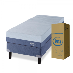 Colchón y Sommier en caja 1 Plaza (80x190x22) Serta Box Express Espuma
